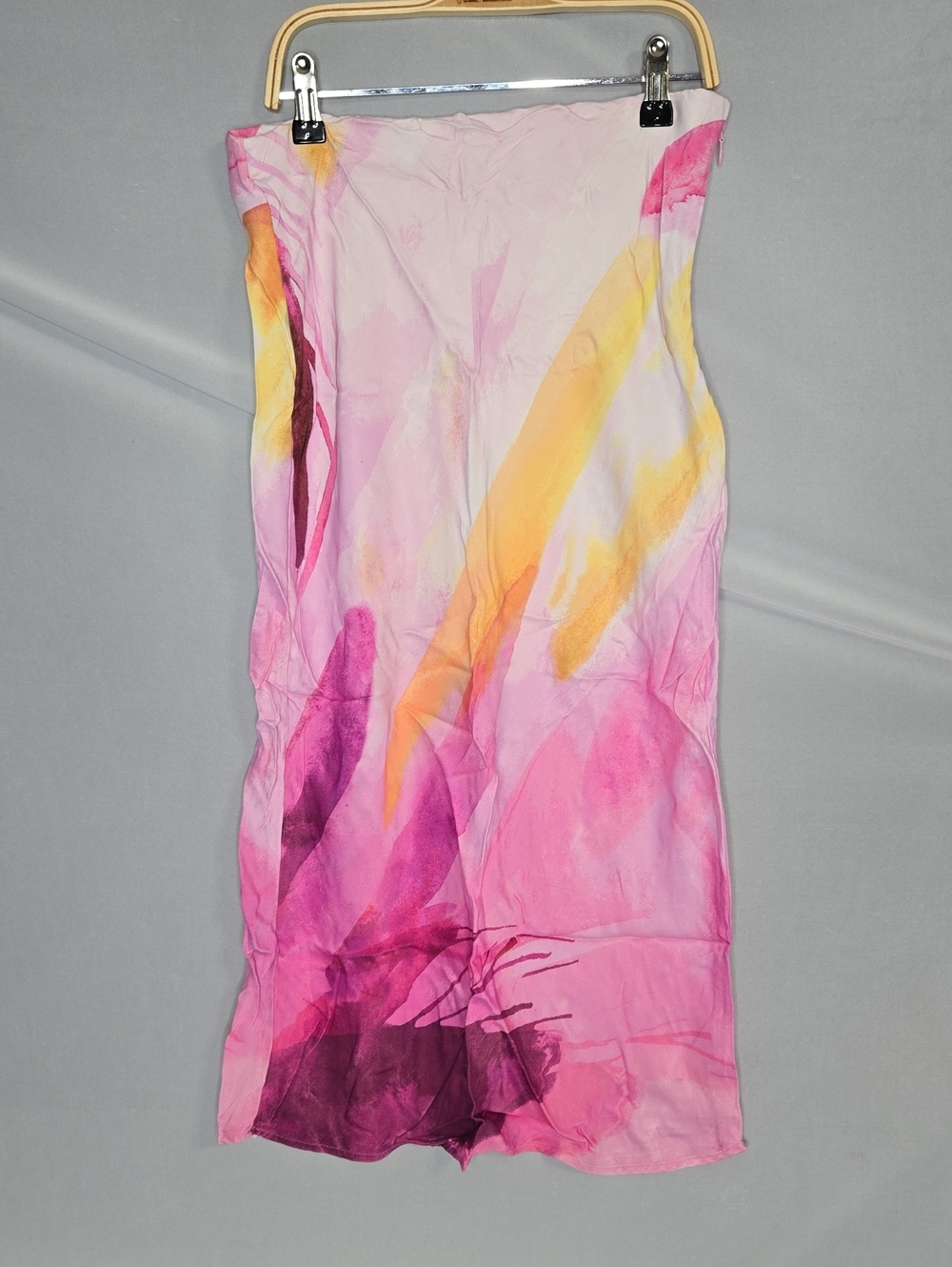Anthropologie Elyse midi slip Pastel Multicolor Watercolor Skirt Size Small